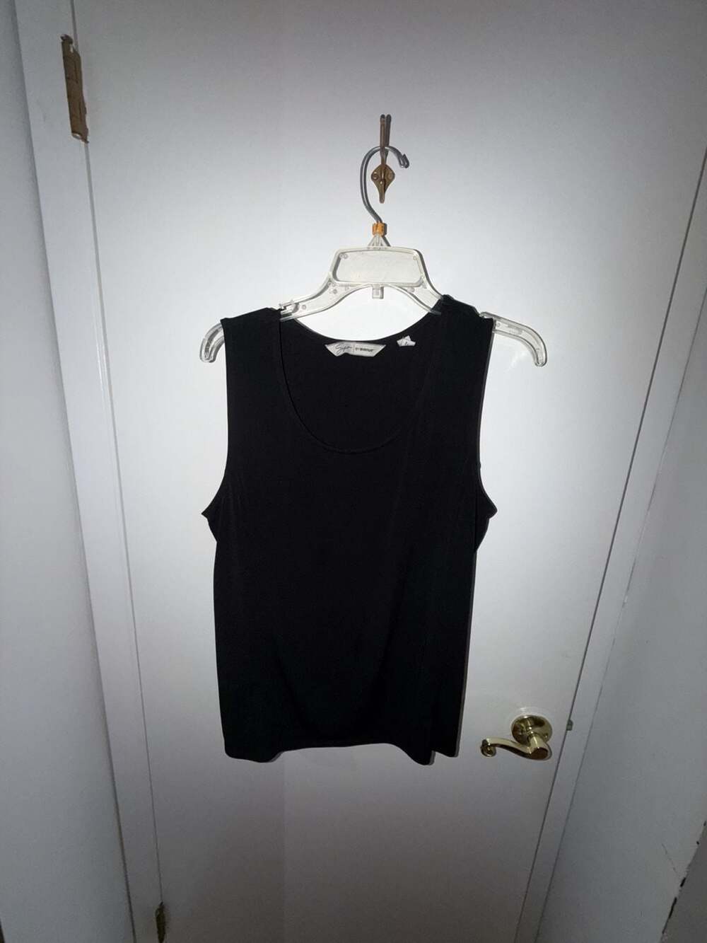 Avenue Black Scoop Neck Sleeveless Tank Top